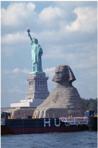 The Great Sphinx and Statue of Liberty